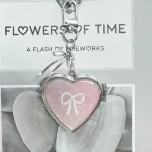 Cute Heart Makeup Mirror Double Side Foldable Design with Keychain Bow Decor Bag Accessory Gift